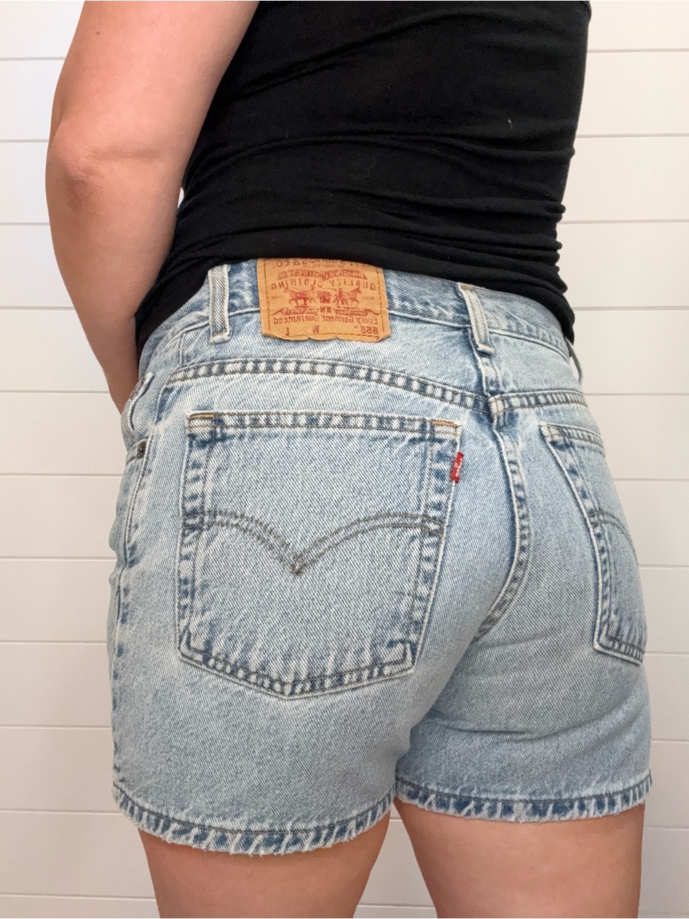 Vintage Levi's Women's Light Blue Guy Fit Denim Shorts